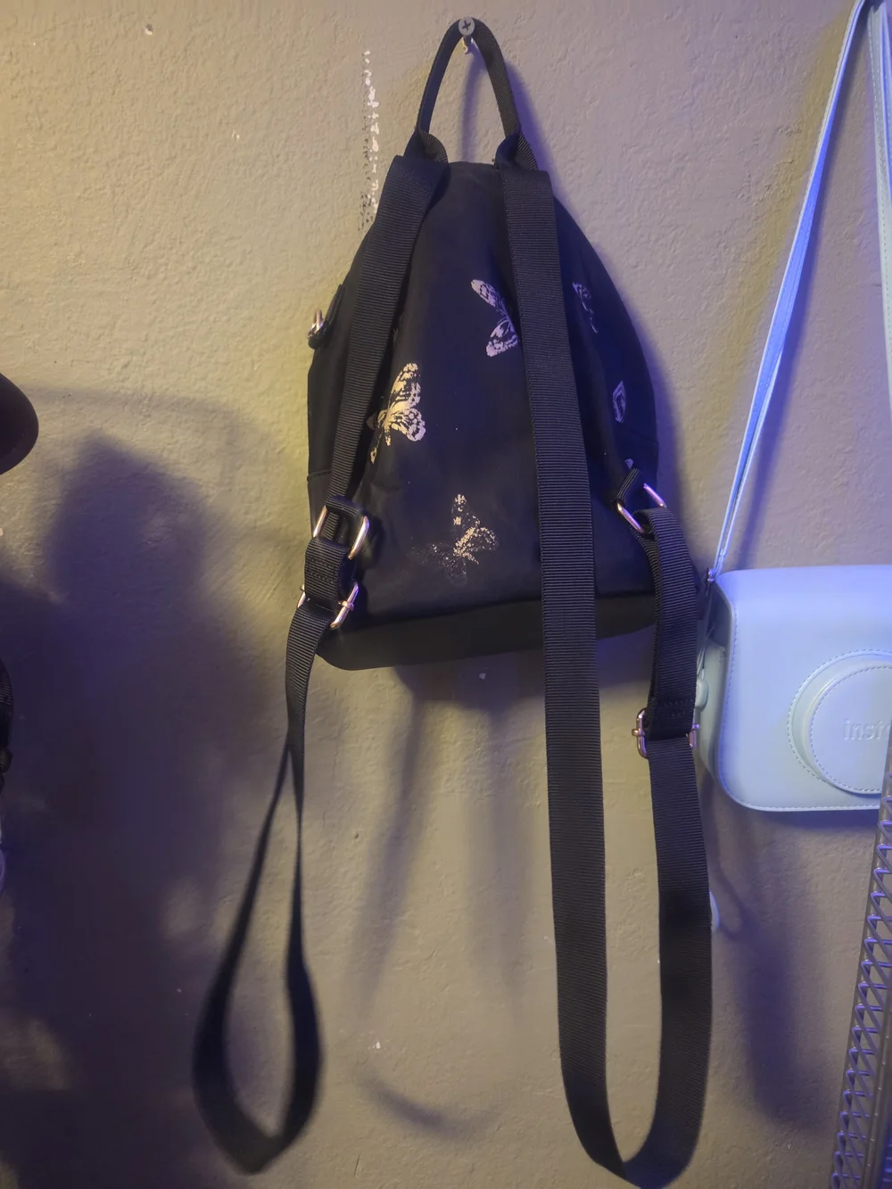 Black Butterfly Accent Mini Backpack
